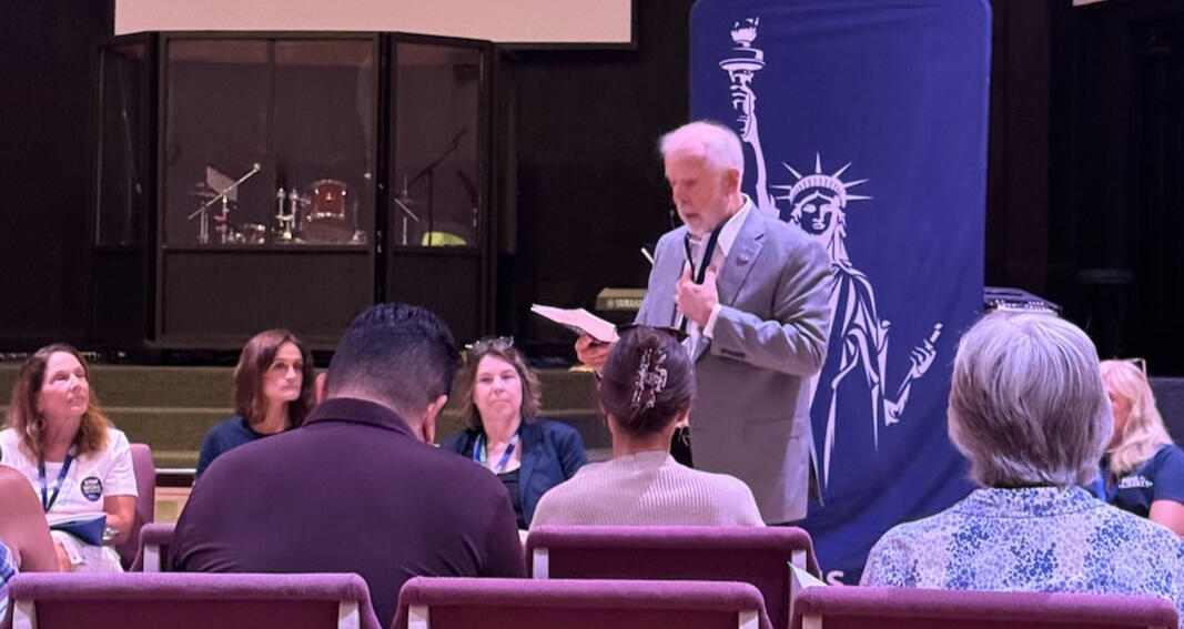 Bill shares how he would address county challenges as District 10 County Commissioner at a recent Moms For Liberty meeting.